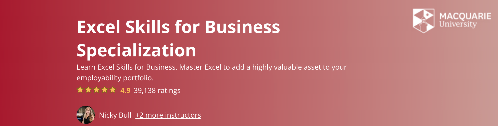 Excel Skills for Business Specialization